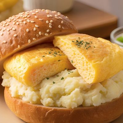 Mashed Potato Omelette Sandwich