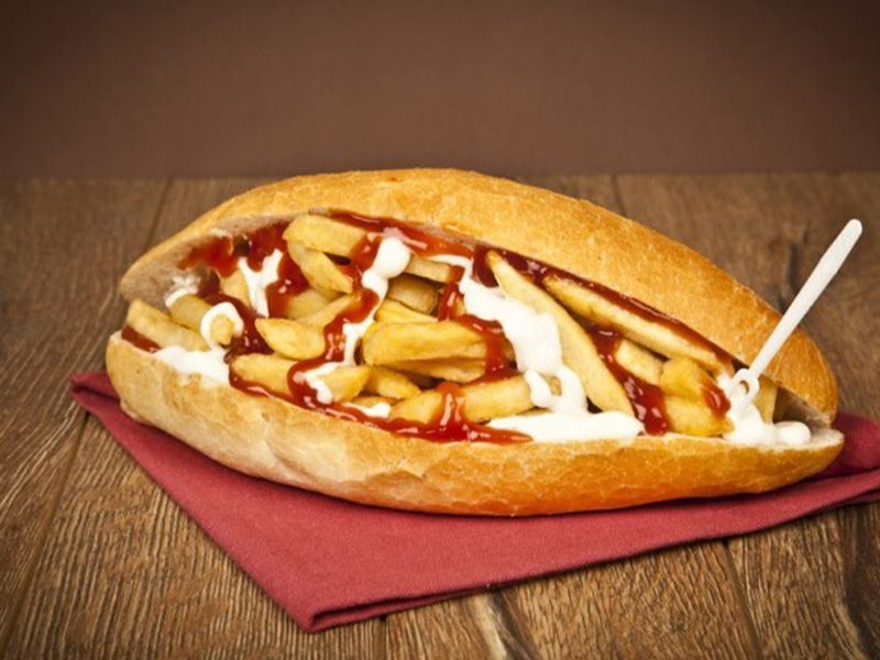 French Fries With Ketchup Sandwich