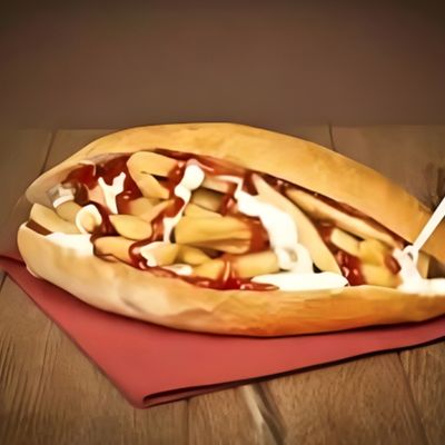 Fried Cheese with Potatoes Sandwich