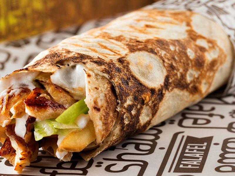 Syrian Shawarma Chicken Sandwich Combo Saj Bread