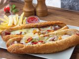 Hot Dog with egg and cheese sandwich