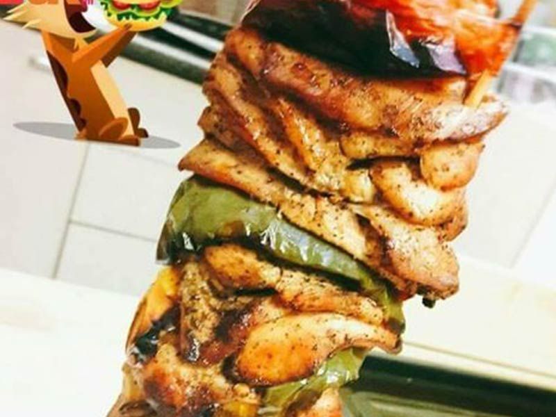 Charcoal Grilled Meat Shawerma Skewer