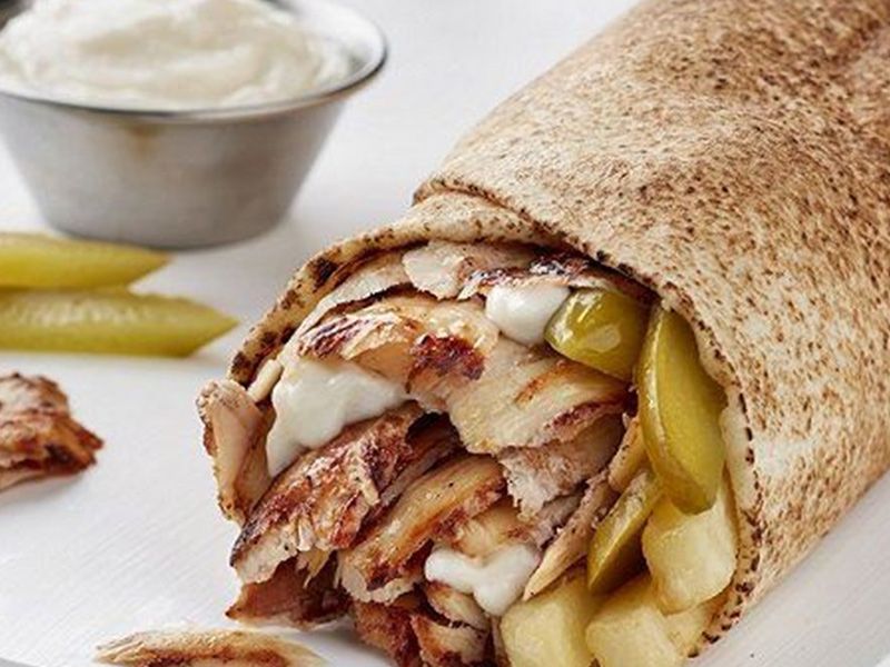 Syrian Shawerma With Cheese Sandwich