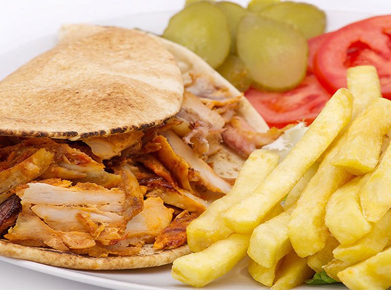 Chicken Shawarma With French Fries Sandwich