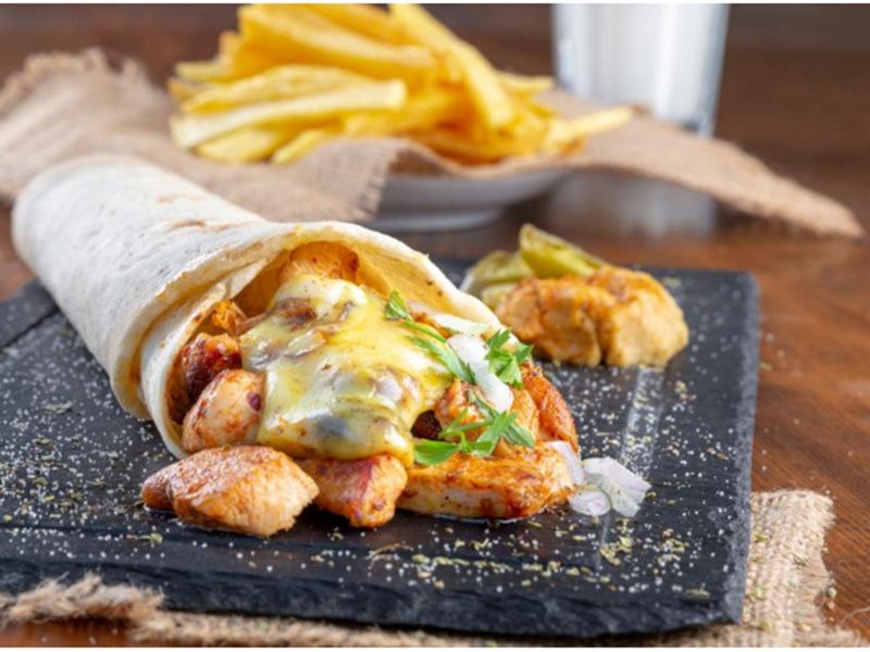 Chicken Shawerma With Cheese Sandwich