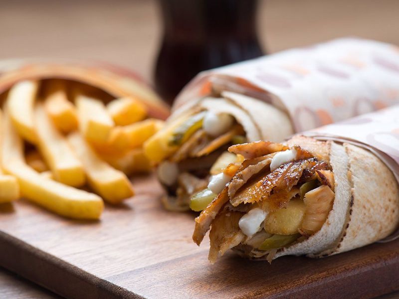 Chicken Shawerma With Cheddar Cheese Sandwich