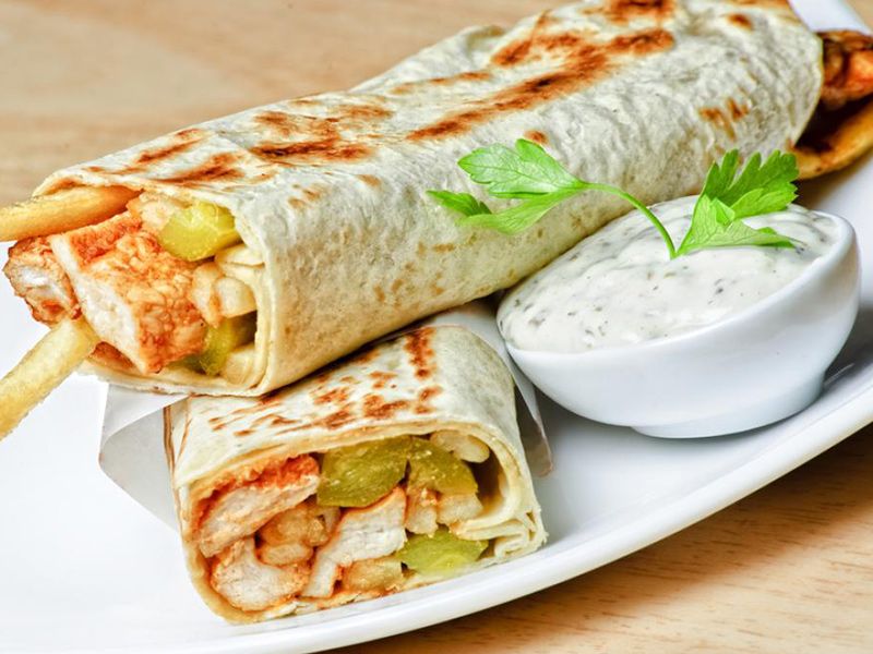 Chicken Shawerma With French Fries Sandwich