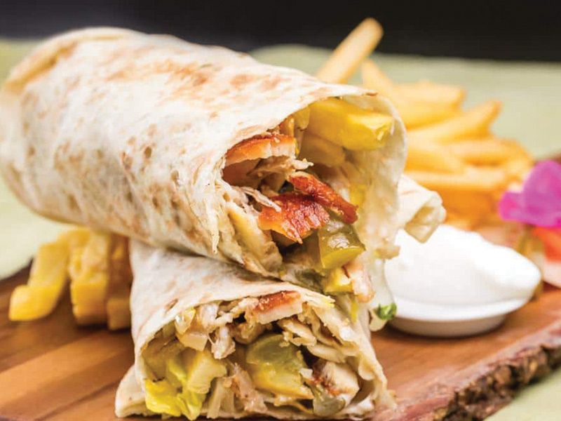 Chicken Shawerma Syrian Bread Sandwich