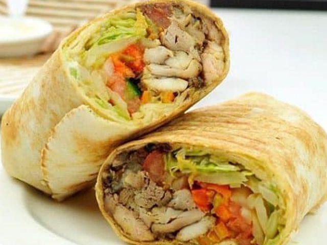 Large Syrian Chicken Shawerma With Mozzarella Cheese Sandwich
