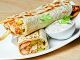 Chicken Shawerma With French Fries And Mozzarella Cheese Sandwich