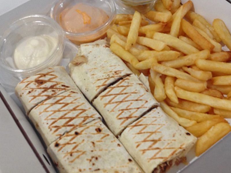Chicken Shawarma With Mozzarella Cheese Sandwich