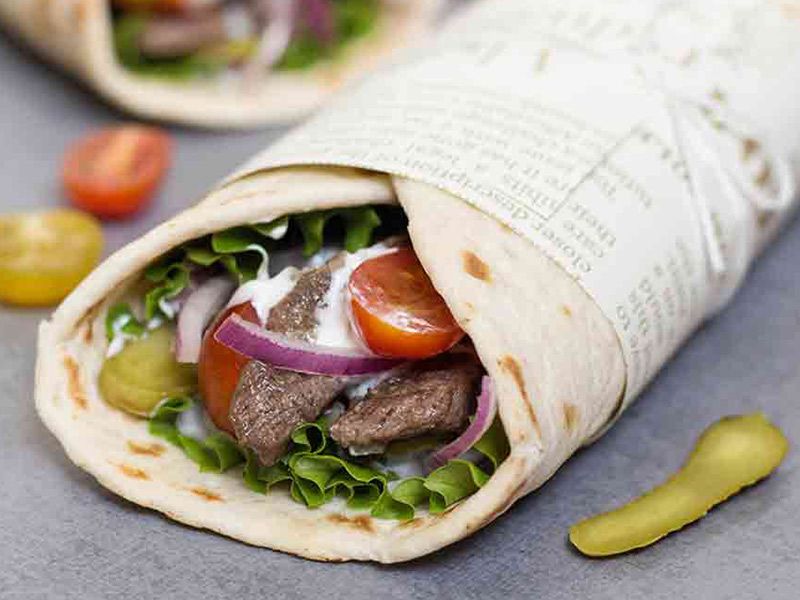 Syrian Dana Meat Shawarma Sandwich