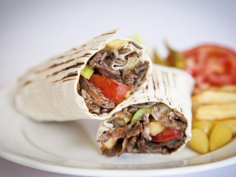 Meat Shawerma With French Fries Sandwich