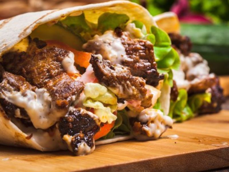 Meat Shawerma With Cheese Sandwich