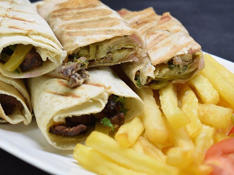 Meat Shawarma With French Fries Sandwich