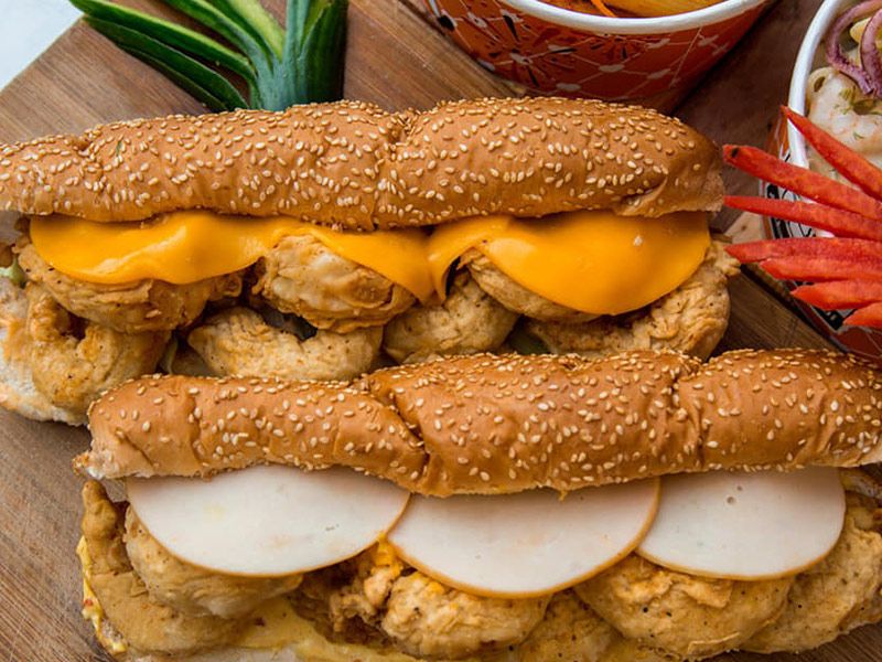 Smoked Shrimp With Turkey Sandwich