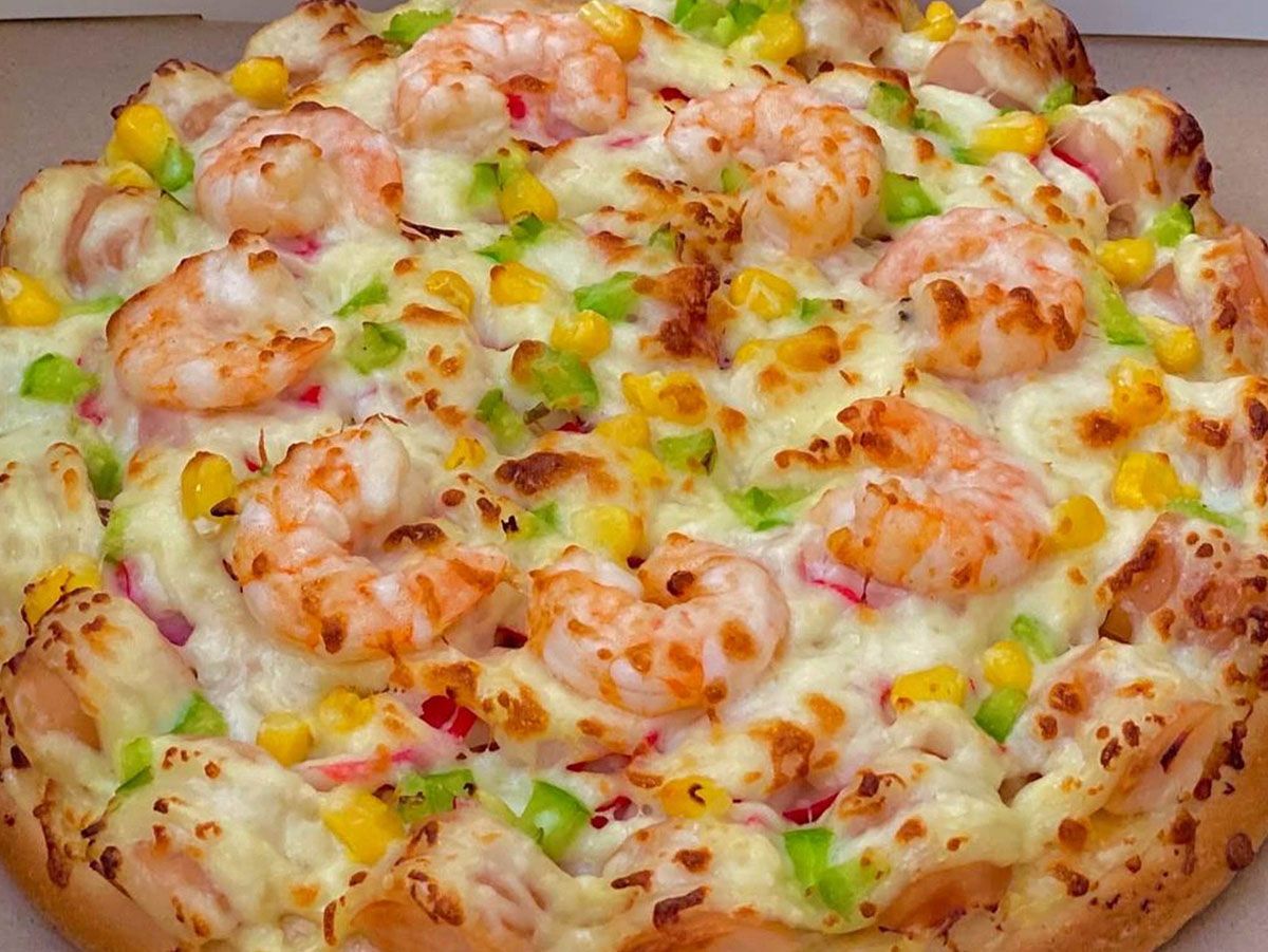 Shrimp and Hot Dog Pizza