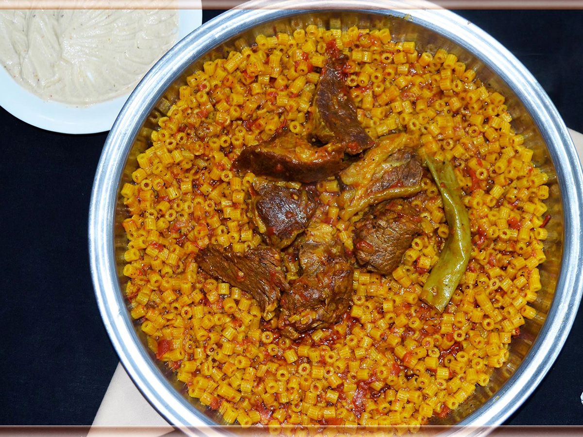 Shambri with mebakbaka pasta
