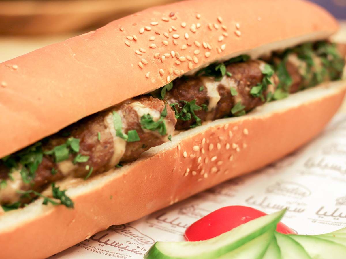 Grilled kofta sandwich