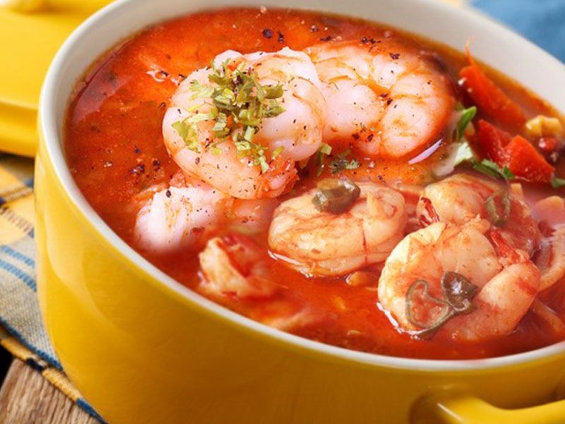 Roe Soup With Shrimp