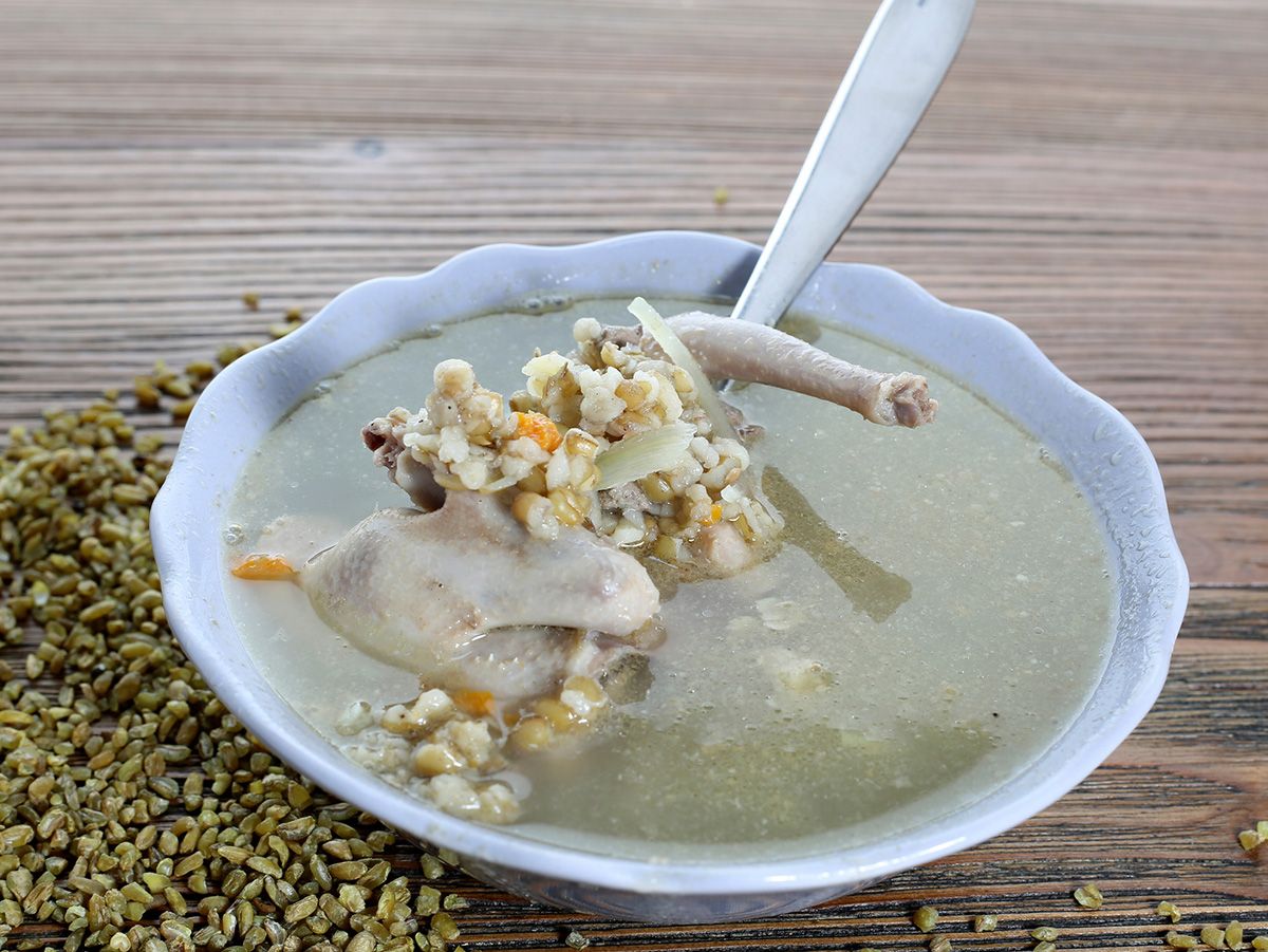 Pigeon Soup with pigeon pieces