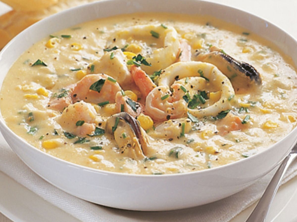 Boneless seafood soup