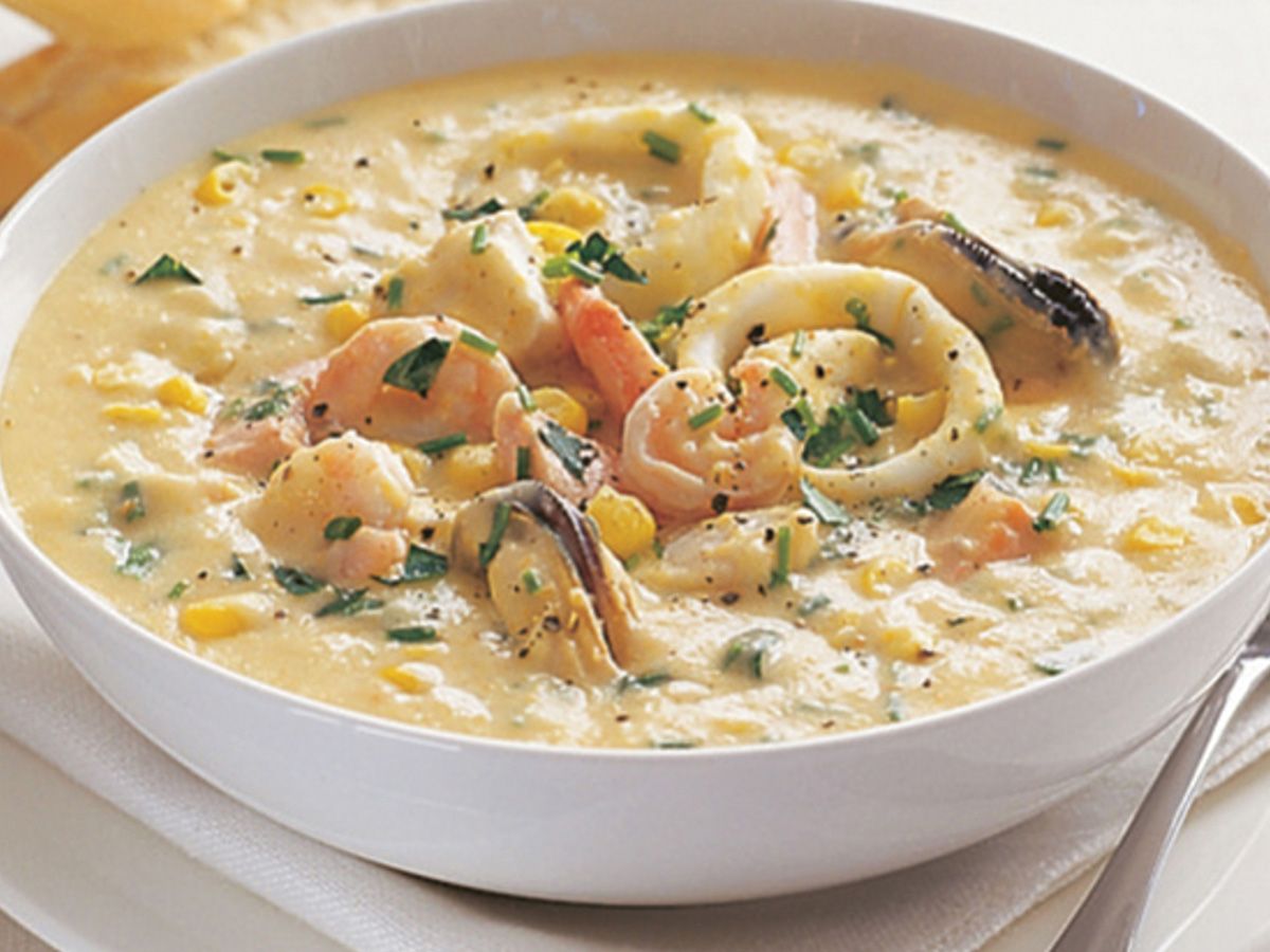 Boneless seafood soup