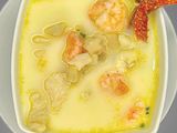 Boneless seafood soup with White sauce