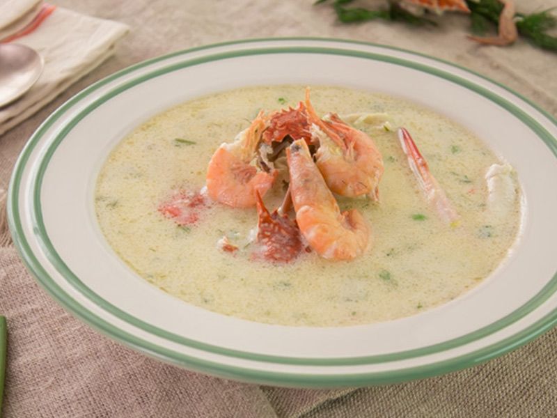 Seafood With White Sauce Soup