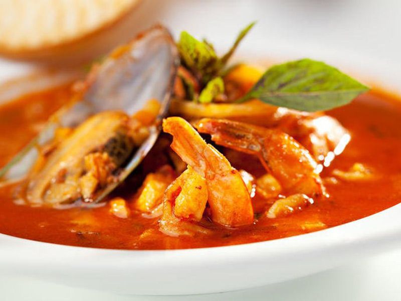 Seafood With Red Sauce Soup