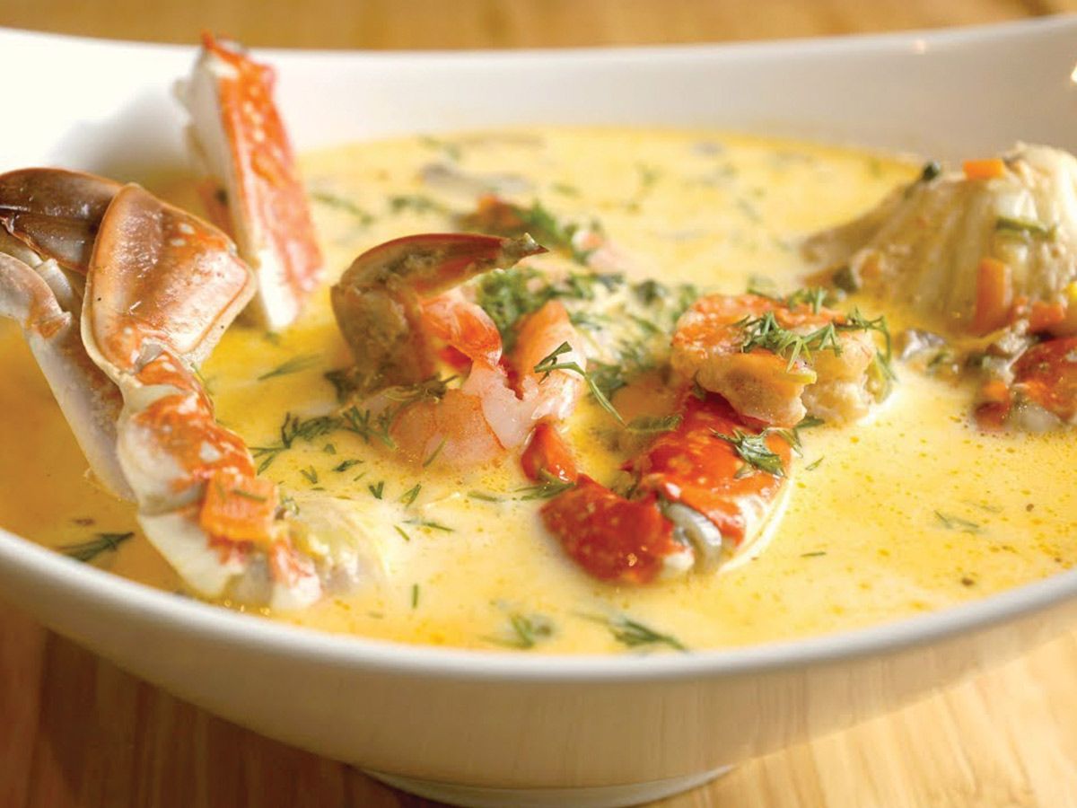 Golden shrimp soup