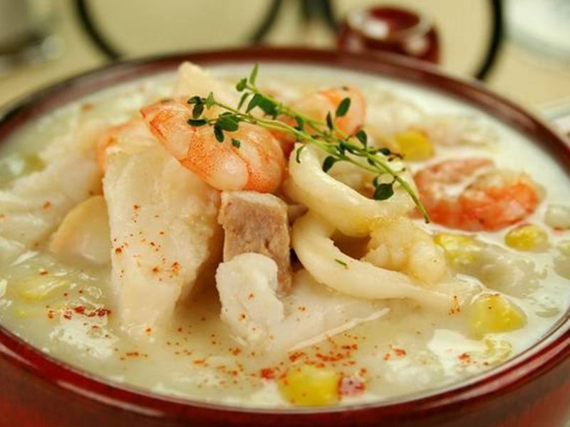 Peeled Seafood With Cream Soup