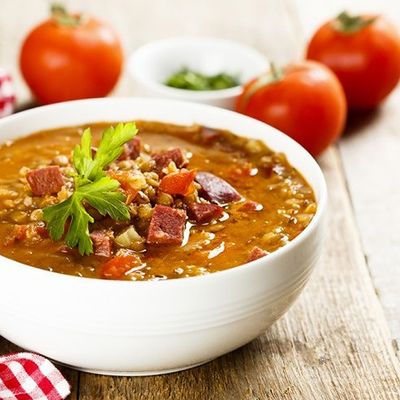 Fawakeh meat soup