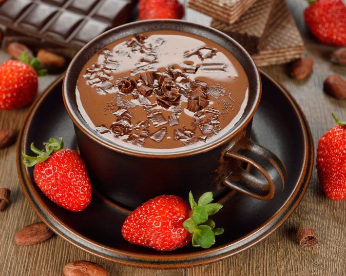 Hot Chocolate With Strawberry