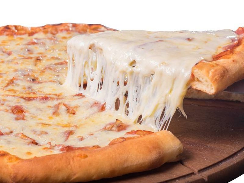 Cheddar cheese pizza