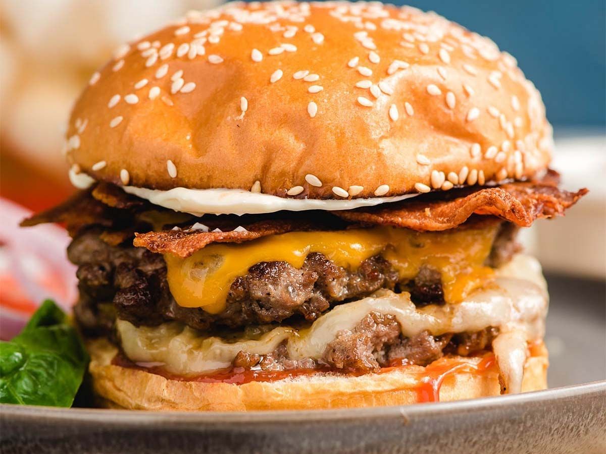 Double cheese Burger sandwich