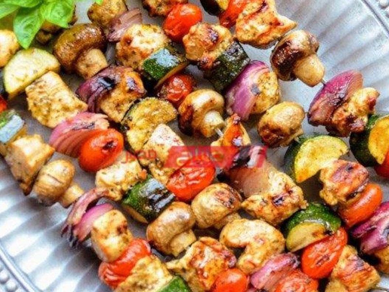 Chicken Shish With BBQ Sauce Meal