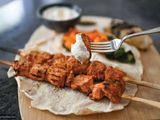 Shish tawook on charcoal