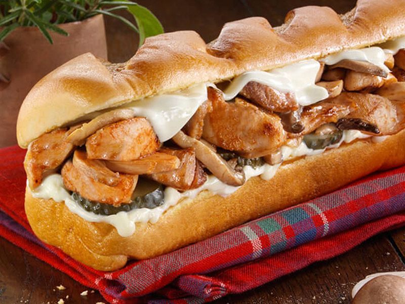 Shish Tawook With Mushroom Sandwich