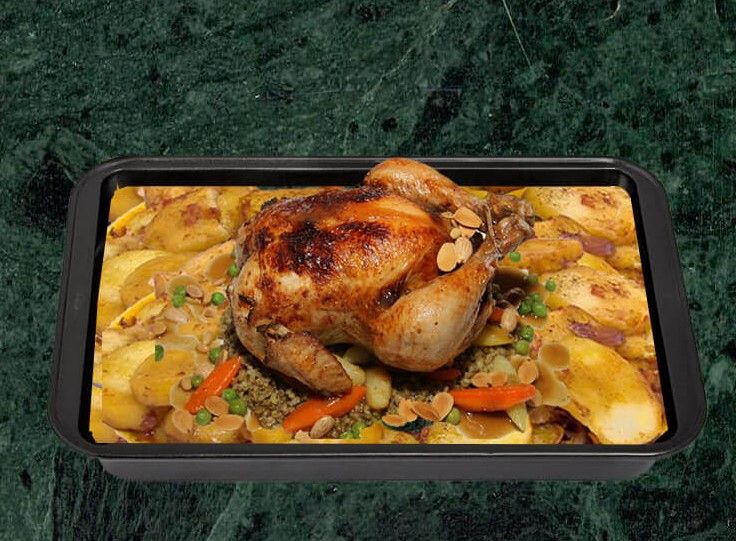 Potato Tray With Marinated Whole Chicken