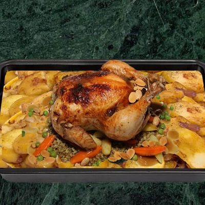 Potato Tray With Marinated Whole Chicken