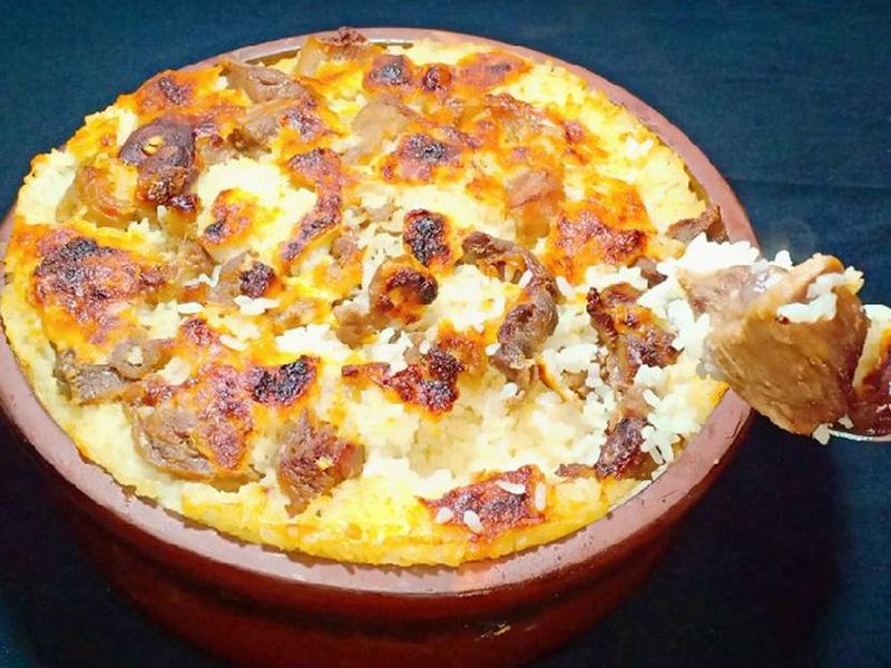 Oven Baked Rice With Meat Casserole