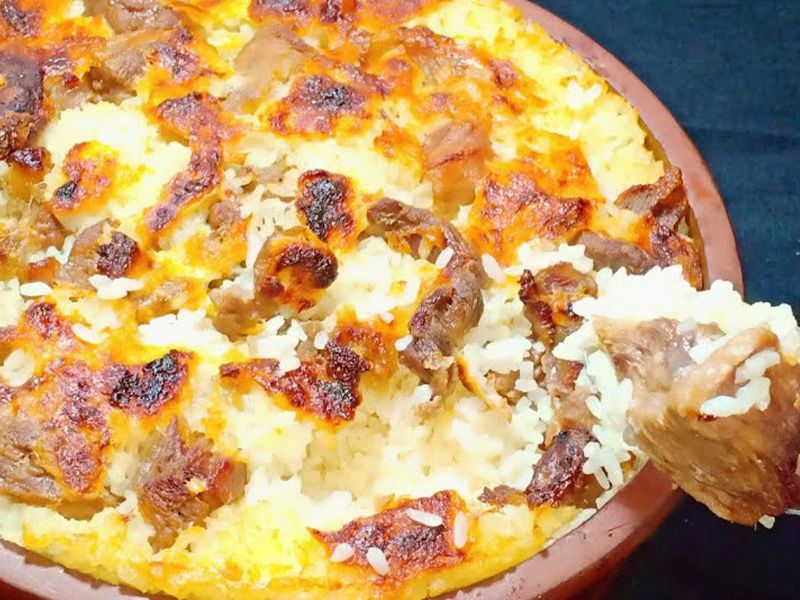 Oven Baked Rice With Meat Casserole
