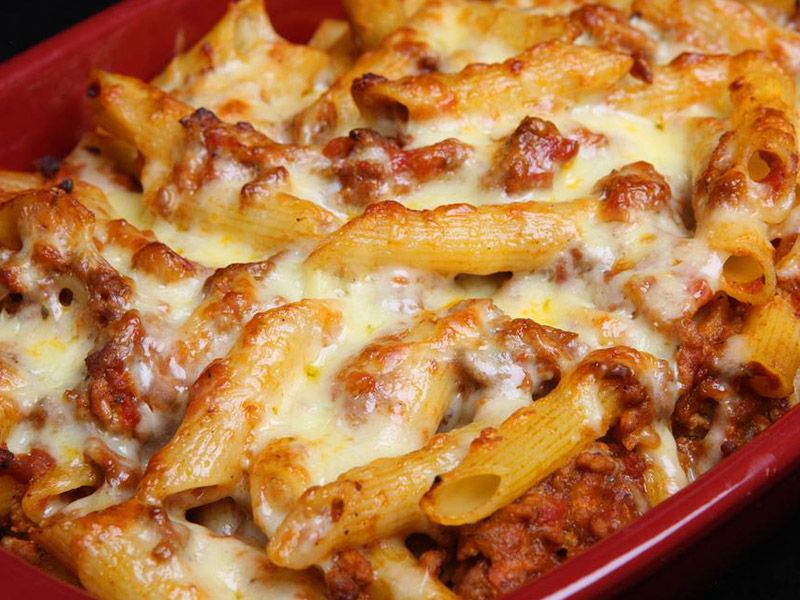Meat With Mozzarella Cheese Casserole