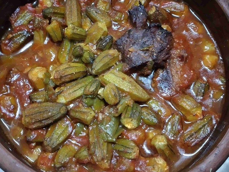 Okra with Meat Casserole