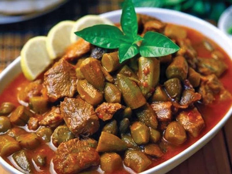 Okra Casserole with Meat