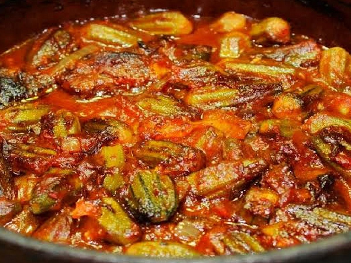 Okra with meat Casserole
