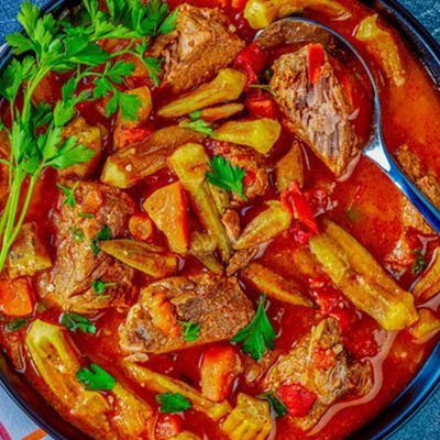 Okra Casserole With Meat