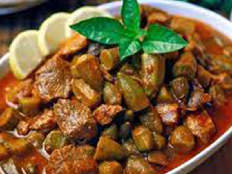 Okra With Meat Cassserole