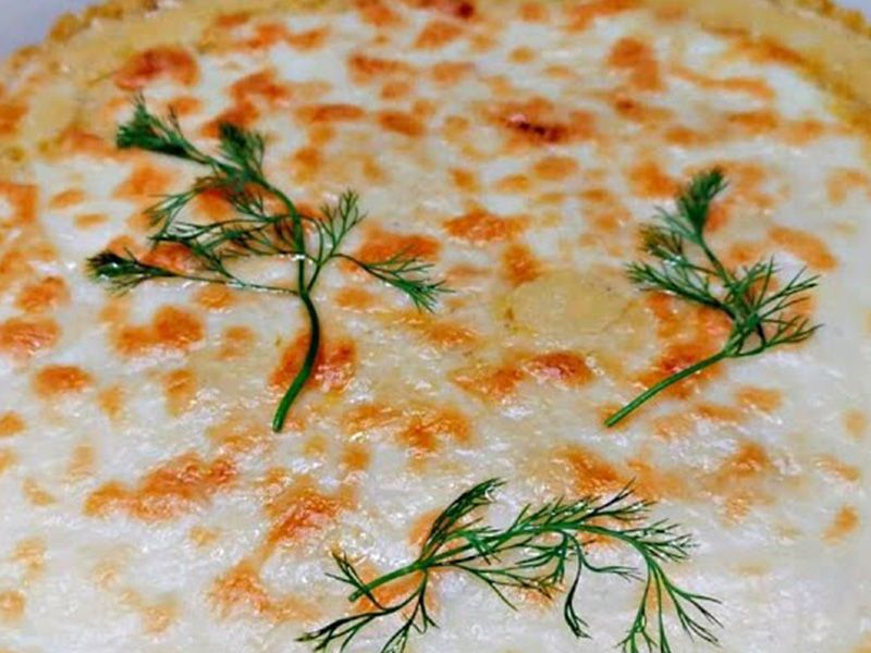 Roe With White Cream Casserole